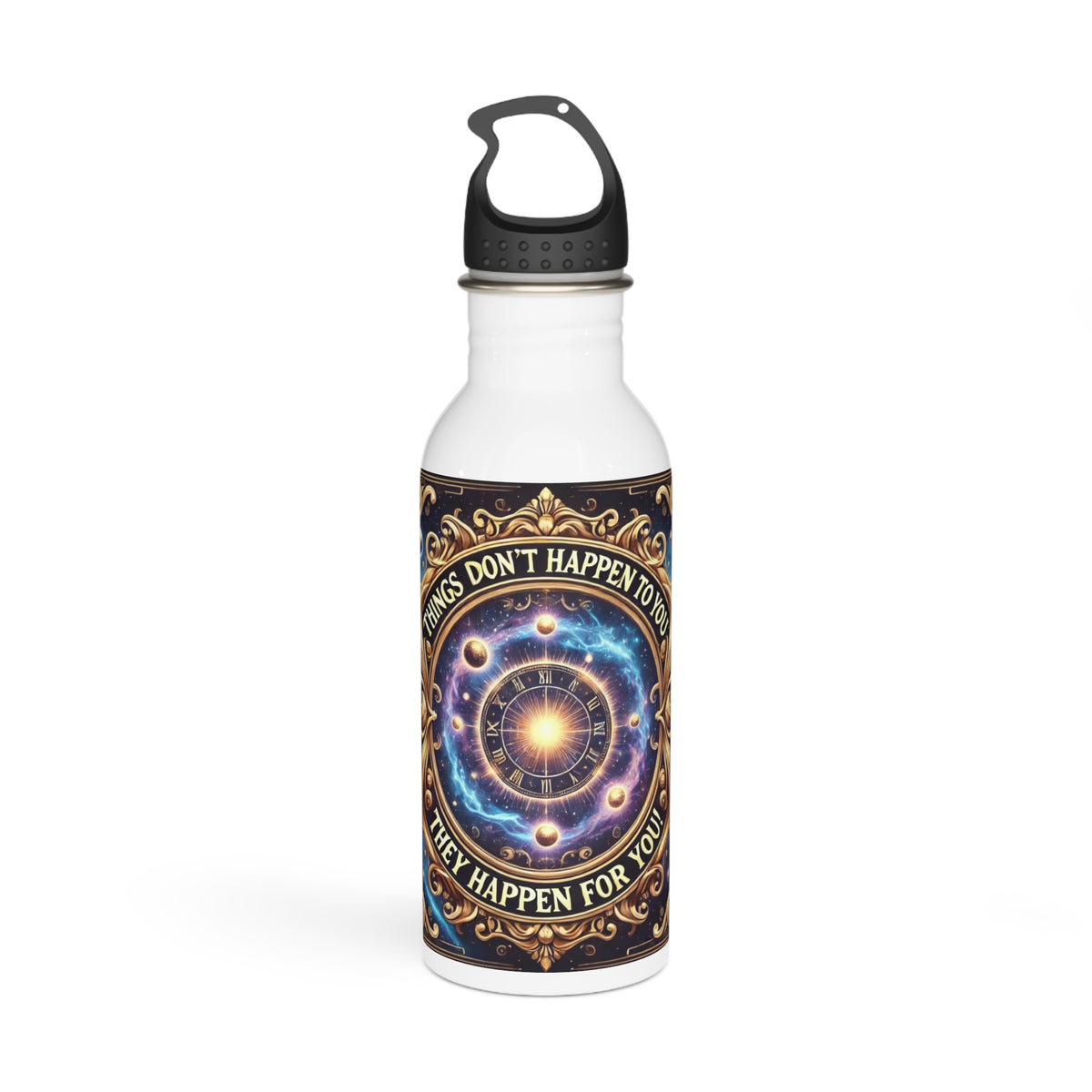 Cosmic Motivational Stainless Steel Water Bottle - 'Things Don't Happen TO You, They Happen FOR You'