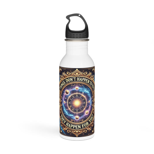 Cosmic Motivational Stainless Steel Water Bottle - 'Things Don't Happen TO You, They Happen FOR You'