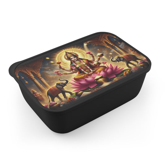 Lakshmi Bento Box with Utensils - Elegant Lunch Container for Spiritual Mindfulness