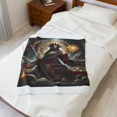 Santa Muerte Velveteen Plush Blanket