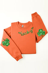 Lucky Shamrock Elbow Graphic Fleece Sweatshirts.