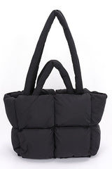 Quilted Puffer Convertible Tote Bag