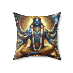 Vishnu Polyester Square Pillow - Perfect for Spiritual Home Decor