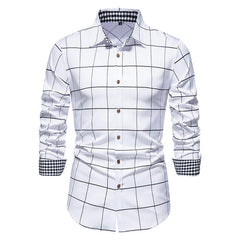 Plaid Patchwork Formal Shirt