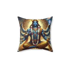 Vishnu Polyester Square Pillow - Perfect for Spiritual Home Decor