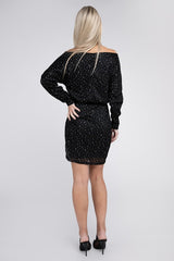 Off Shoulder sequin Dress