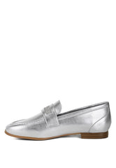 Eden Ode Rhinestone Strap Metallic Loafers