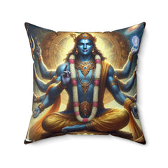 Vishnu Polyester Square Pillow - Perfect for Spiritual Home Decor