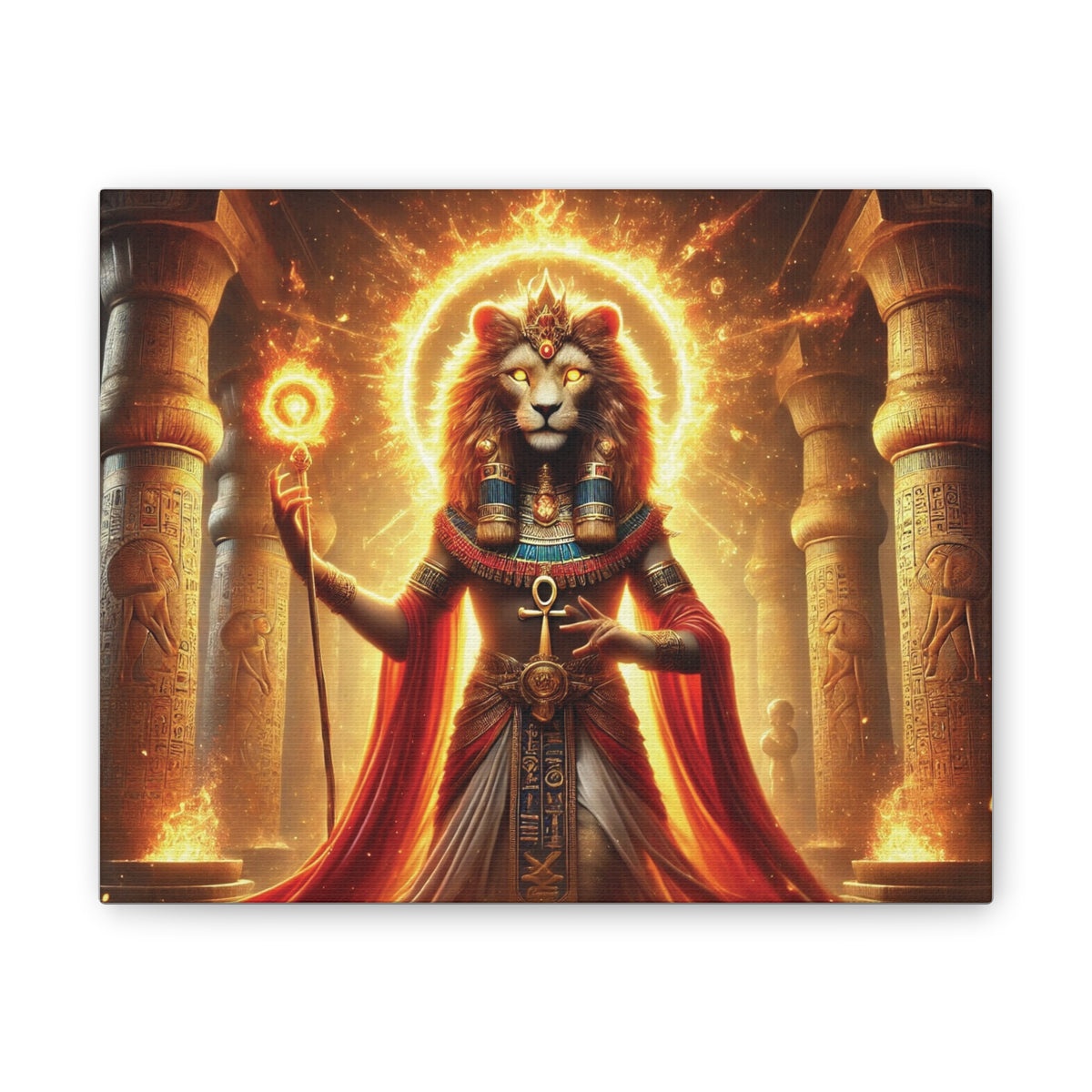 Sekhmet Canvas Wall Art - Egyptian God Inspired Decor