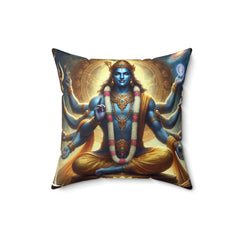 Vishnu Polyester Square Pillow - Perfect for Spiritual Home Decor