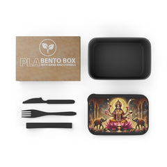 Lakshmi Bento Box with Utensils - Elegant Lunch Container for Spiritual Mindfulness