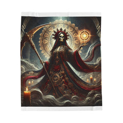 Santa Muerte Velveteen Plush Blanket