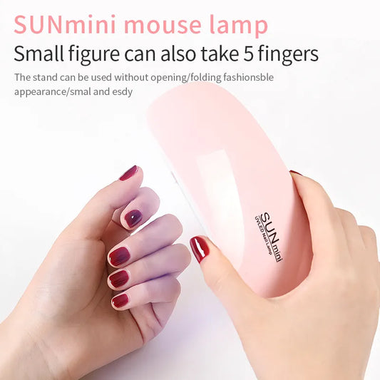 6W Mini Nail Lamp UV LED Gel Polish Nail Dryer Portable USB Cable