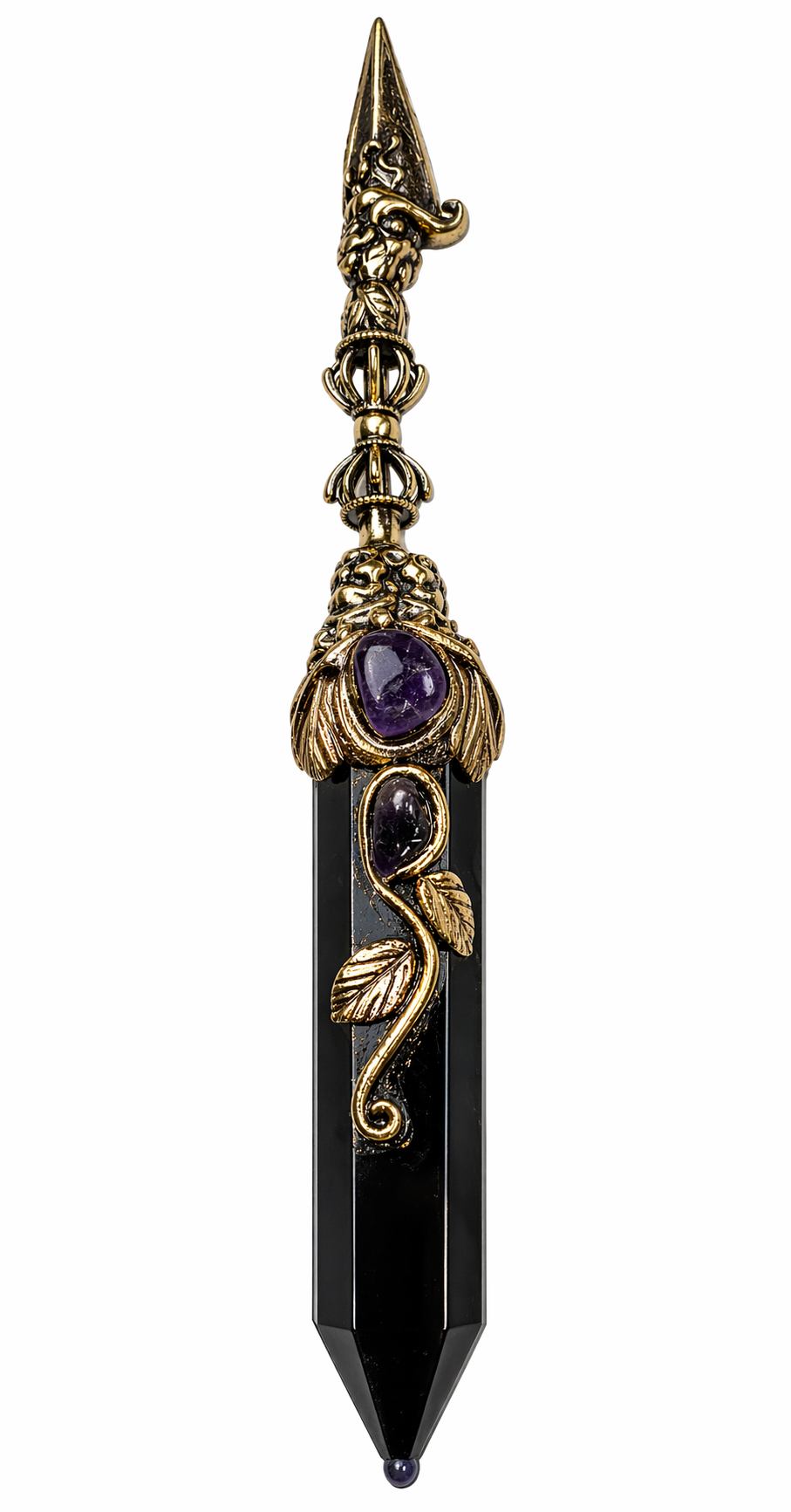 Black Agate w/Amethyst Dagger/Wand