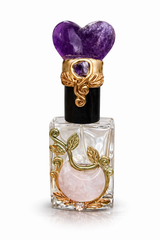 Amethyst Heart Spray Bottle w/ Clear Quartz Moon