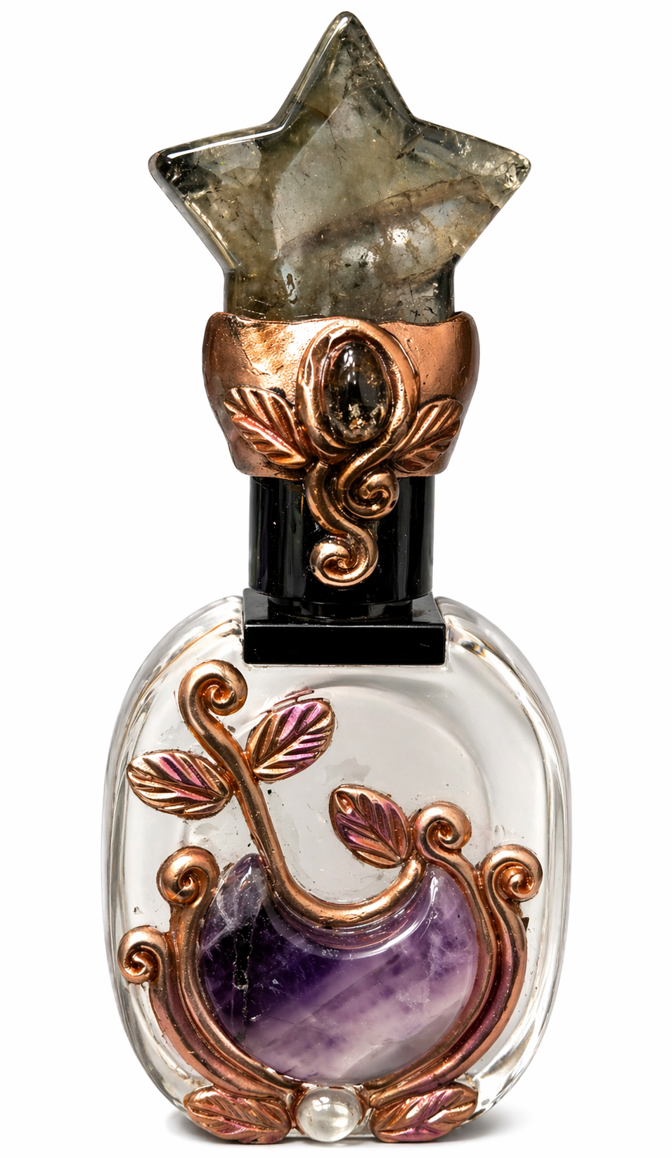 Labradorite Star w/Amethyst Moon Perfume Bottle