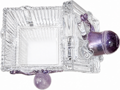 Amethyst Crystal Glass Treasure Box – Spiritual Keepsake & Energy Storage Vessel