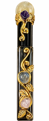 Golden Aura Alchemy Slim Perfume Bottle – Citrine, Amethyst & Opalite Energy Infusion Vessel