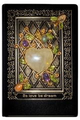 Citrine Heart w/ Amethyst, Green Aventurine & Sunstone Grimoire