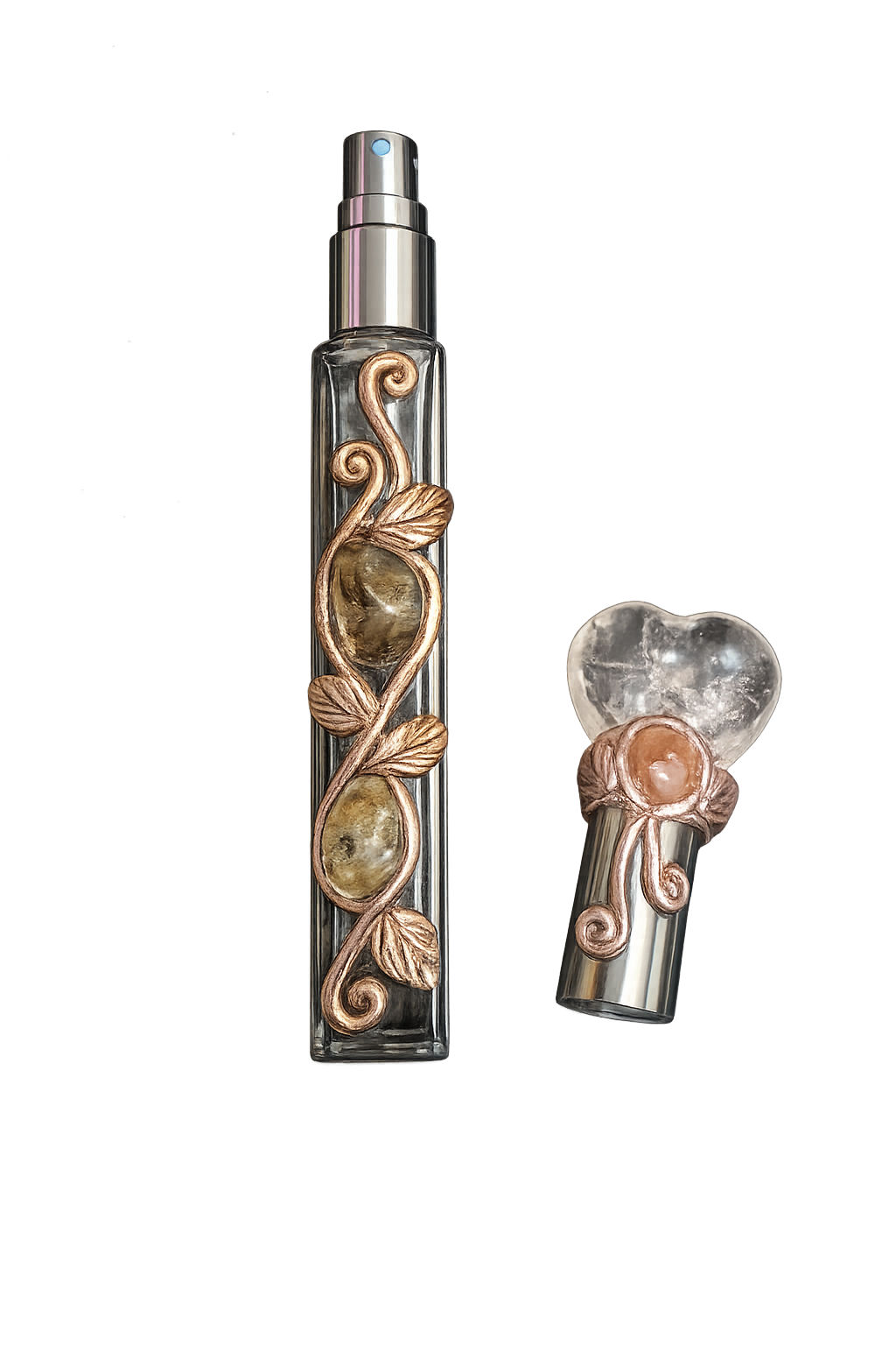 Clear Quartz Heart Crystal Elixir Vessel