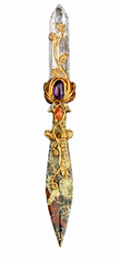 Sacred Dragon Blood Stone Ritual Dagger – Clear Quartz, Amethyst, Carnelian Agate & Agate Energy Blade