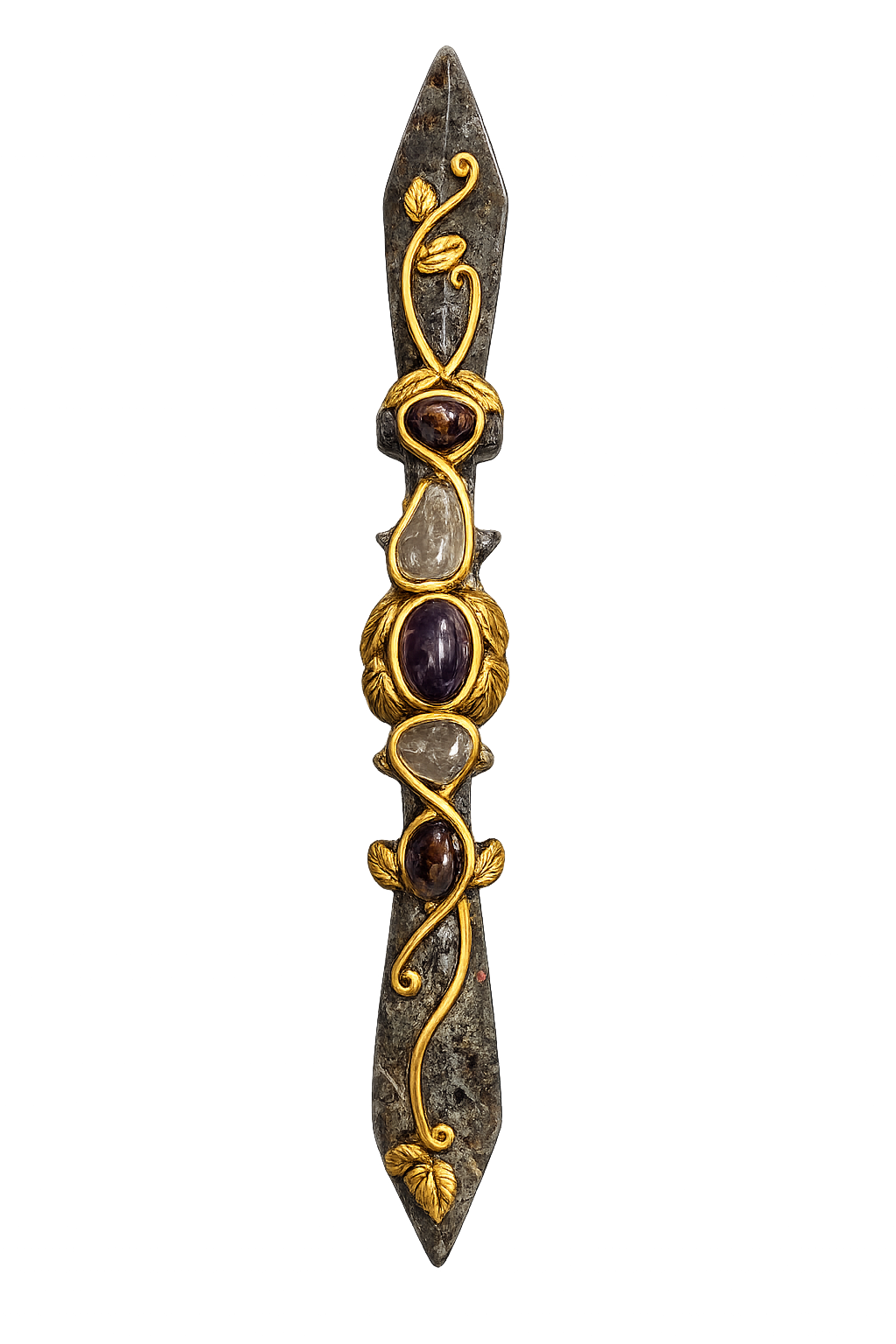 Sacred Unakite Ritual Dagger – Citrine, Prehnite & Amethyst Energy Blade