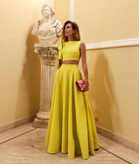 Yellow Two Piece Set Women Autumn One Shoulder Crop Top and Long Big Swing Skirt Set Elegant 2 Piece Outfits