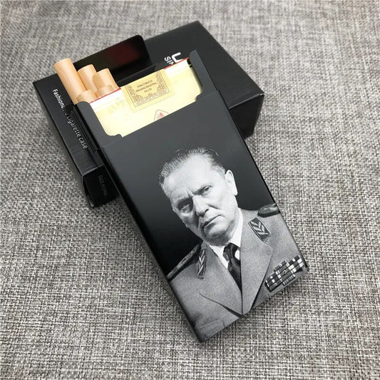 Personalized Customized Tito Cigarette Case Ultra Thin Portable Aluminium Alloy Slide Cigarette Box Smoke boxes Yugoslavia