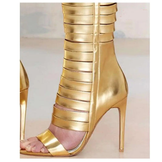 Sexy Cut-Out Gladiator Knee-High Sandals