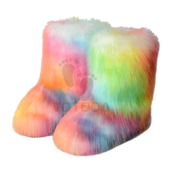 Fuzzy Furry Snow Boots Plush lining Slip-on