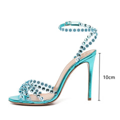 Rhinestones Sequined Sexy Thin High heel Gladiator Sandals