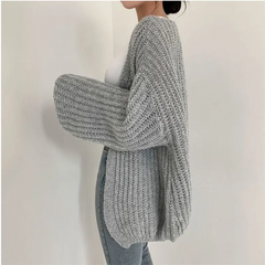 Lantern Sleeve Cardigan Sweater