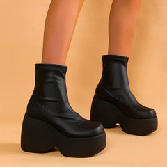 Sexy Elegant Chunky Platform Women Ankle Boots B