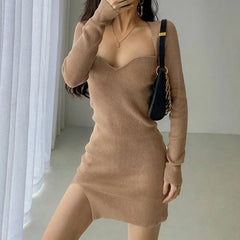Slim Sweater Long Sleeve Bodycon Dress