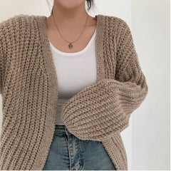 Lantern Sleeve Cardigan Sweater