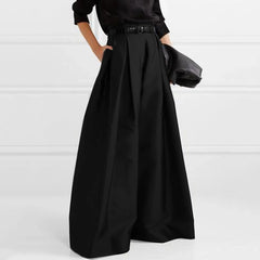 Stylish Urban Casual Loose High Waisted Solid Color Wide Leg Pants