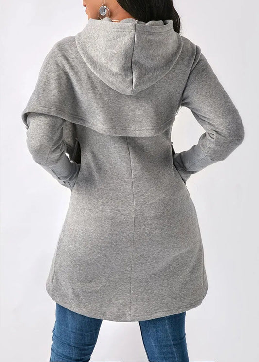 Casual Solid Color Hooded Long Sleeve Sweatshirt