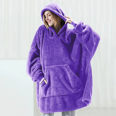 Warm Fleece Oversized Pullover Winter Blanket Hoodie