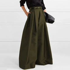 Stylish Urban Casual Loose High Waisted Solid Color Wide Leg Pants