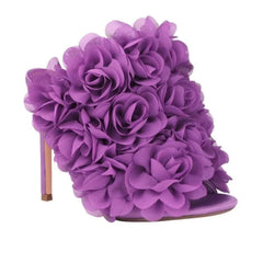 3D Lace Flower High Heel Open Toe Design Sandals