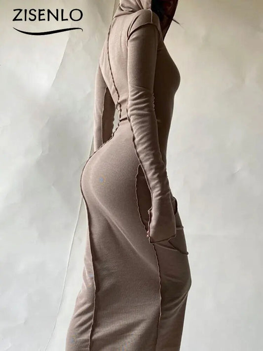 Casual Hooded Long Sleeve Sexy Dress