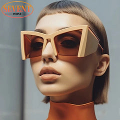 Semi-Rimless Cat Eye Sunglasses