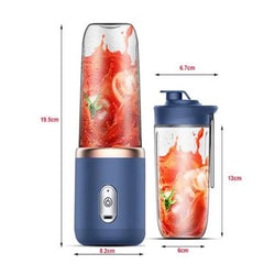 1pc Blue/Pink Portable Small Electric Juicer Stainless Steel Blade Cup Juicer Fruit Automatic Smoothie Blender Kitchen Tool