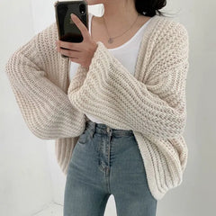 Lantern Sleeve Cardigan Sweater