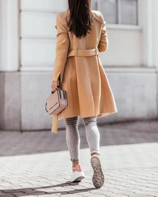 Casual Classic Trench Coat With Belt