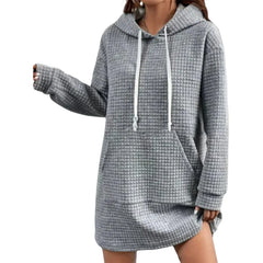 Kangaroo Pocket Splicing Hooded Sweatshirt Dress