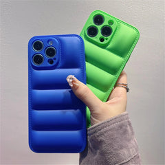 Fashion Down Jacket Soft Silicone Case For iPhone 14 13 12 11 Pro Max X XR XS 7 8 14 Plus Puffer Shockproof Protection Cover