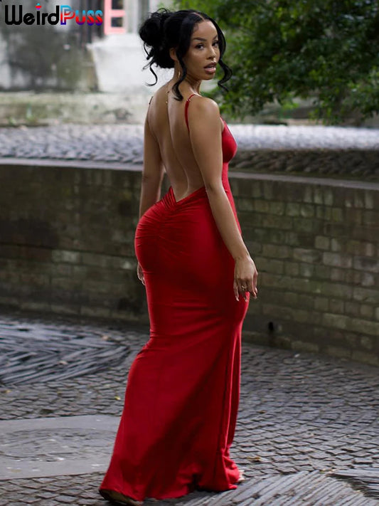 Sexy Evening Maxi Backless Bodycon Dress