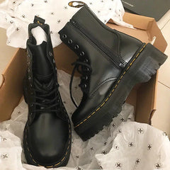 Motorcycle Women's Chunky Platform Ankle Boots