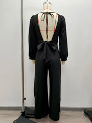 Long Sleeves V-Neck Jumpsuit